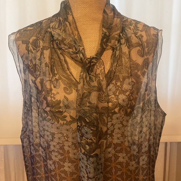 ALBERTA FERRETTI fabulous 100% Silk top with unique design, size 8 - Picture 2 of 16